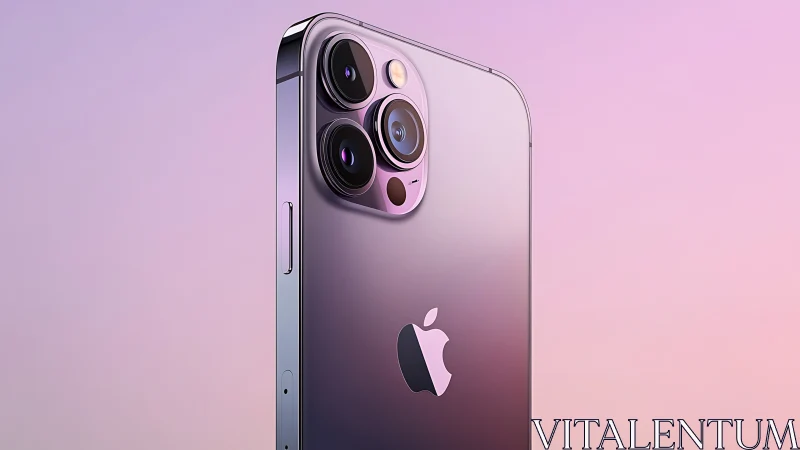 Advanced iPhone Pro Max smartphone displaying tri-camera telephoto system design