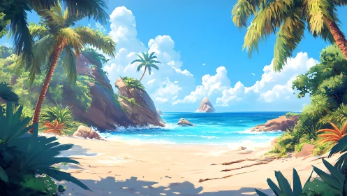 Tropical Island Paradise Beach Cove.