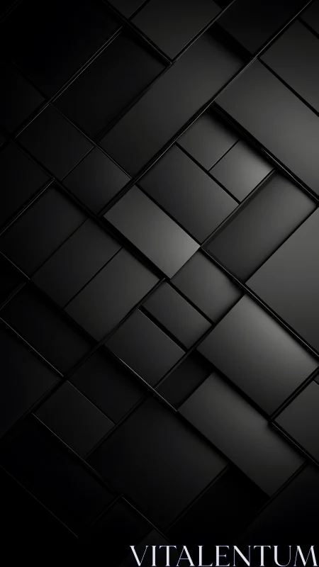 Midnight geometric panels weave a sleek shadow maze.