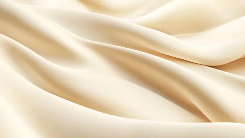 Smooth beige silk fabric waves in soft abstract background.