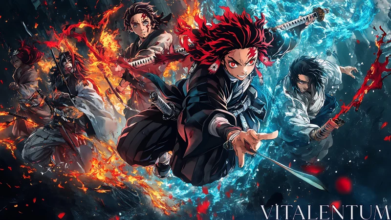 Fiery and watery warriors surge forward in explosive combat