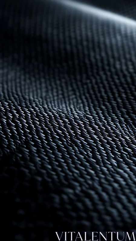 Surface close-up shows dark woven texture under raking light