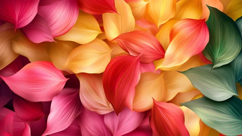 Velvet petal tides in sunset pinks, golds, and greens.