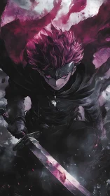 Midnight blade rider carves chaos through violet storm