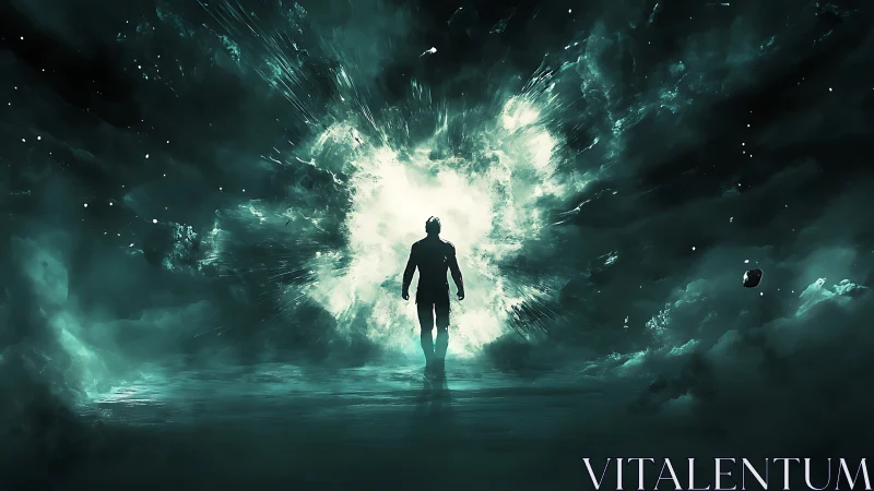 Walking into the cosmic glow of a quiet inner universe.