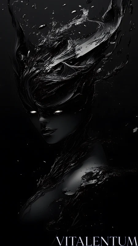 Dark liquid entity emerges from shadow with glowing eyes