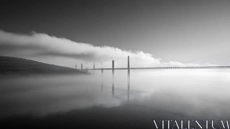 Silent bridge spine drifting through a sleeping cloud sea.
