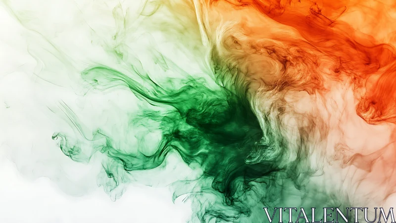 Flowing orange and green clouds in soft swirling harmony.