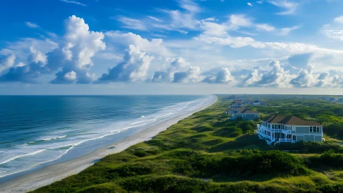 Coastal Oasis: Blue Beach Homes and Sandy Shores.