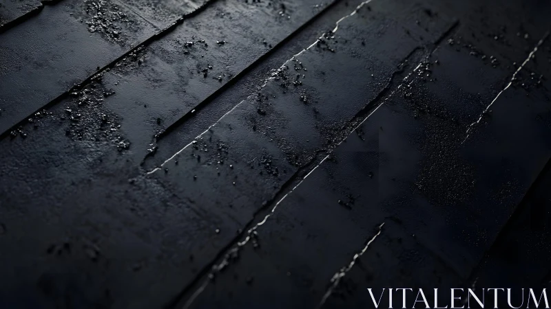 Dark textured wet metal panels with industrial abstract style.