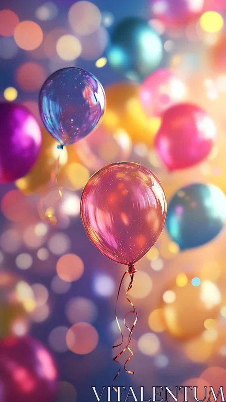 Iridescent Spherical Forms Suspended in Chromatic Bokeh Field.