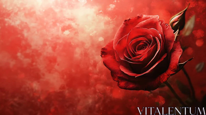 Crimson Rose Blooms with Romantic Elegance and Timeless Beauty.