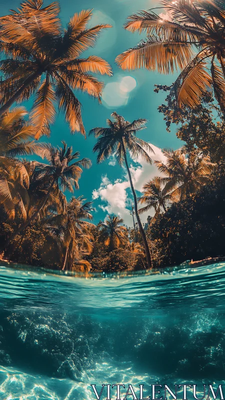 Tropical Waterline Split-View Composition.