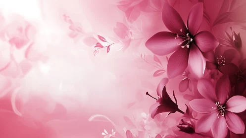 Blooming Pink Flowers Dance in Soft, Dreamy Light