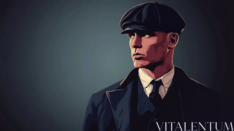 Storm-lit flat cap legend studies the horizon in silence