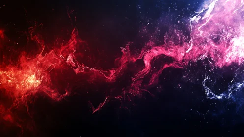 Plasma filament turbulence across chromatic deep-space voids.