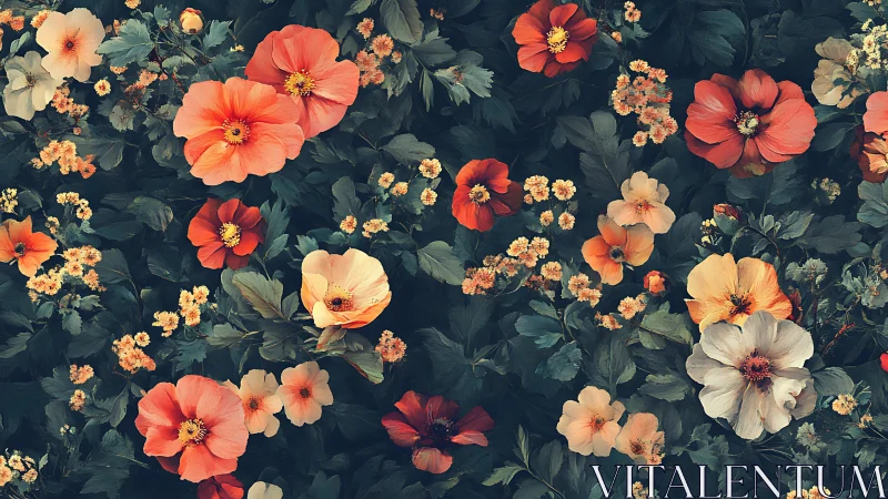 Garden Dreams in Warm Coral and Gold.