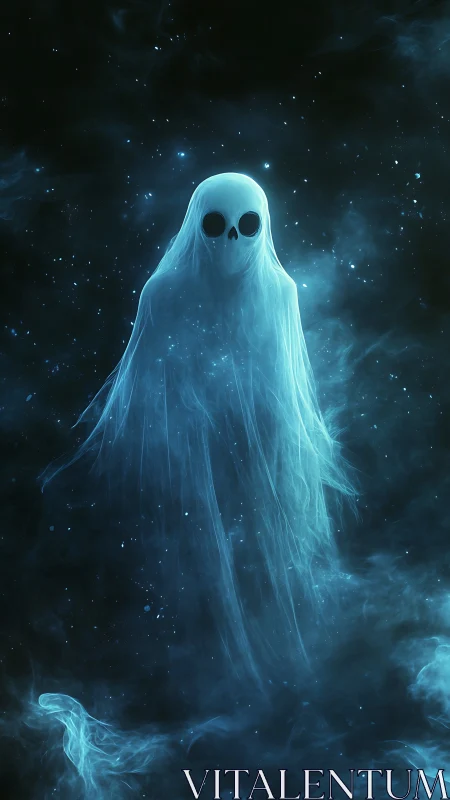 Luminous spectral ghost drifts through deep cosmic void