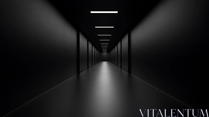 Midnight corridor stretched under patient electric slits.