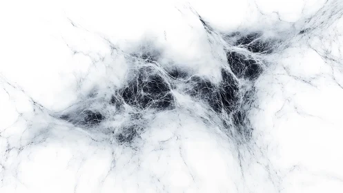 Fractal filament nebula network on high-key computational field.