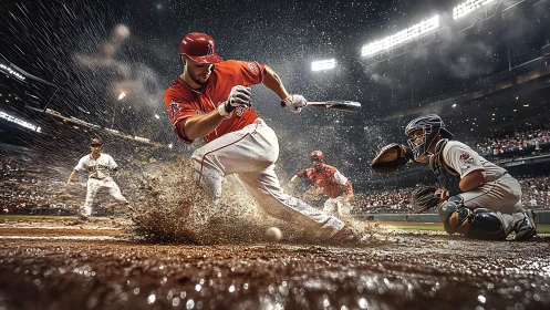 Night stadium slide captures baseball’s wild, gritty heart.