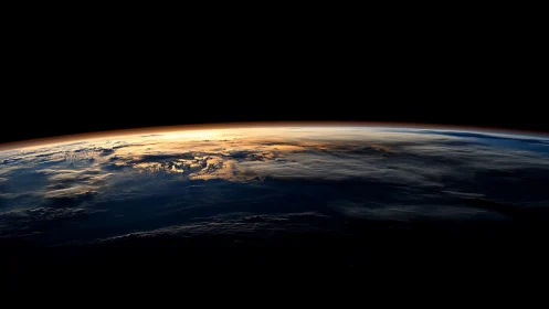 Photorealistic orbital horizon study with low-light atmosphere.