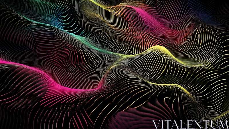 Neon dune currents ripple across a glowing digital horizon.