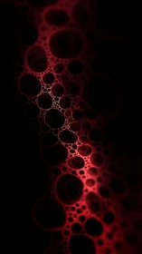 Red fractal bubble structure forms vertical glowing column
