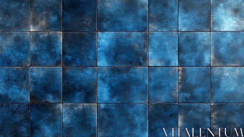 Deep Blue Textured Ceramic Tiles in Modern Abstract Style.