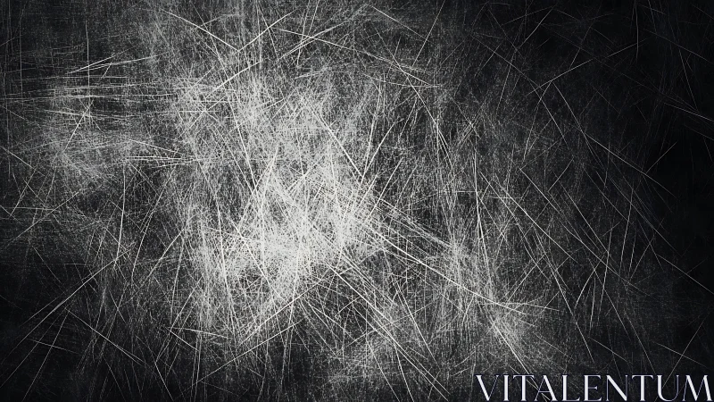 Abstract scratched metal texture with chaotic white lines.