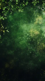 Green textured background with foliage border elements