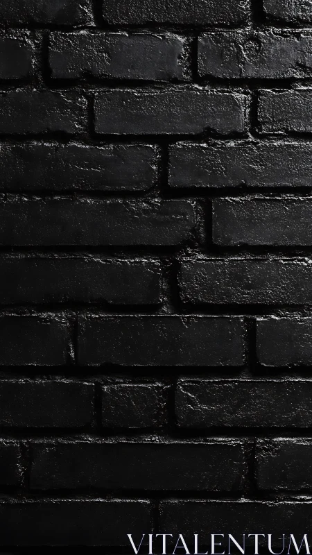 Midnight brick wall texture with glossy wet surface detail.