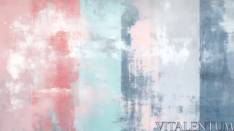 Pastel Abstract Painting With Soft Vertical Brush Strokes.