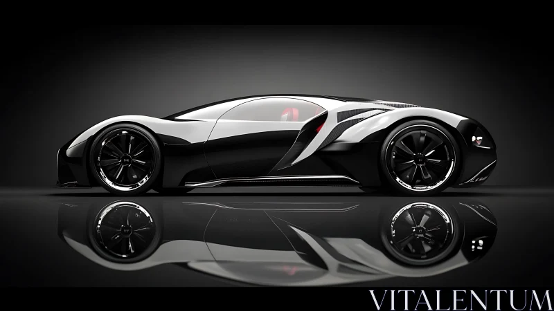 Parametric hypercar profile with reflective studio rendering.