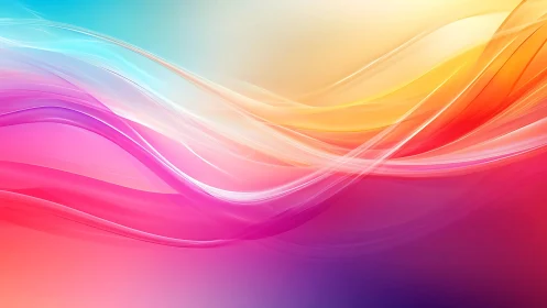 Color gradients form layered translucent wave structures