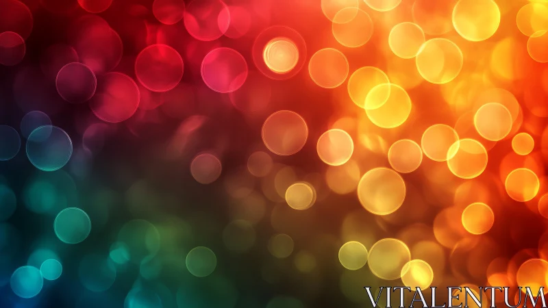 Multicolored circular bokeh pattern on dark gradient background.
