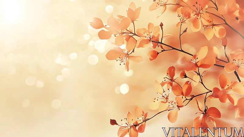 Amber Blossoms Dancing Through Golden Reverie.