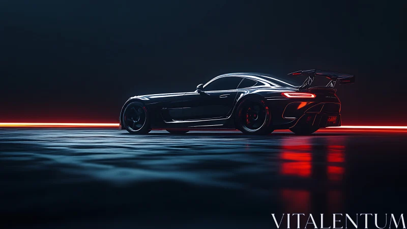 Midnight racetrack glow with a sleek futuristic supercar.