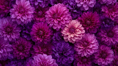 Gorgeous Purple Dahlias Bloom in Stunning Floral Abundance