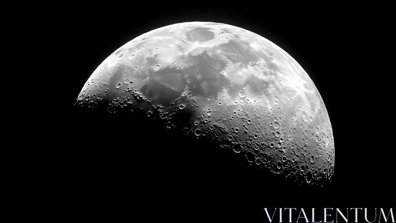 Lunar terminator study with high-contrast crater topography.