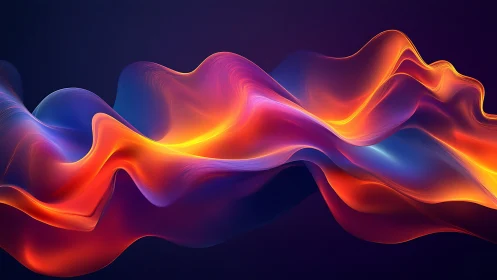 Vibrant abstract light waves in fluid layered motion.