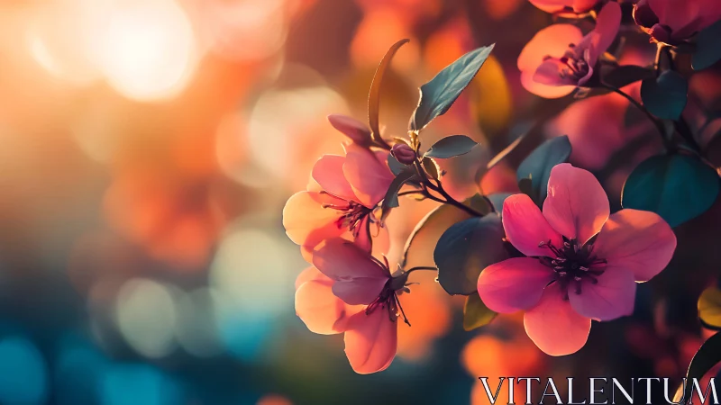 Sunset Blooms Glowing with Nature's Gentle Radiance.