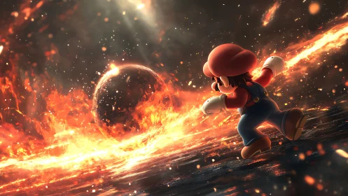 Mario's Fiery Adventure Through a Blazing World.