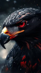 Storm-forged raptor profile with blazing red accents.