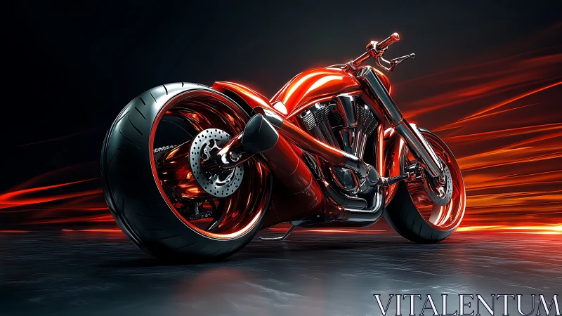 Aerodynamic crimson power-cruiser in kinetic light stream.