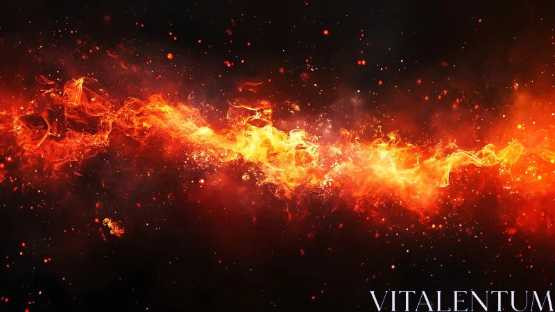 Turbulent Plasma Stream: Dynamic Fire Emission with Particle Acceleration.