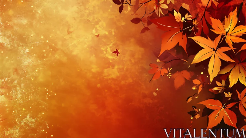 Warm abstract background with stylized autumn leaves.