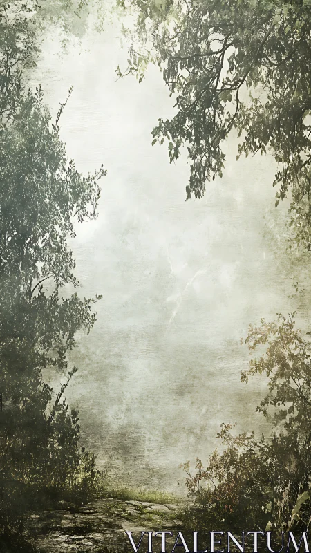 Quiet Afternoon by the Misty Water's Edge