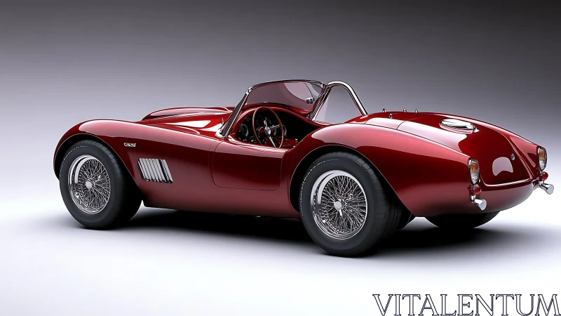 Crimson roadster coiled in chrome, ready to pounce on asphalt.