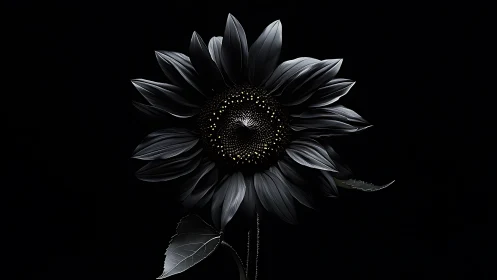Midnight Sunflower in Monochrome Glory.